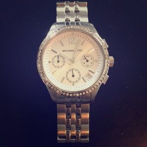 Michael Kors silver and rhinestone women’s watch